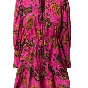 Farm Rio pink Wild Leopards mini dress NWOT XS